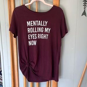 Torrid size 0 (12/L) “Mentally Rolling My Eyes” TShirt